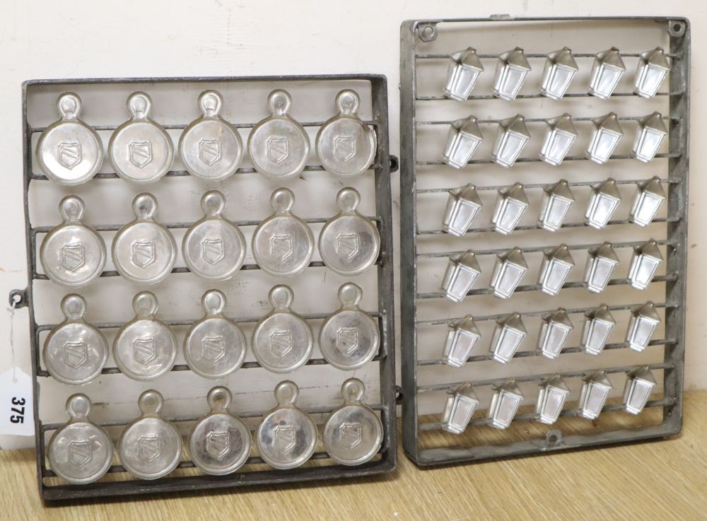 Two sets of Italian chocolate moulds, c.1950